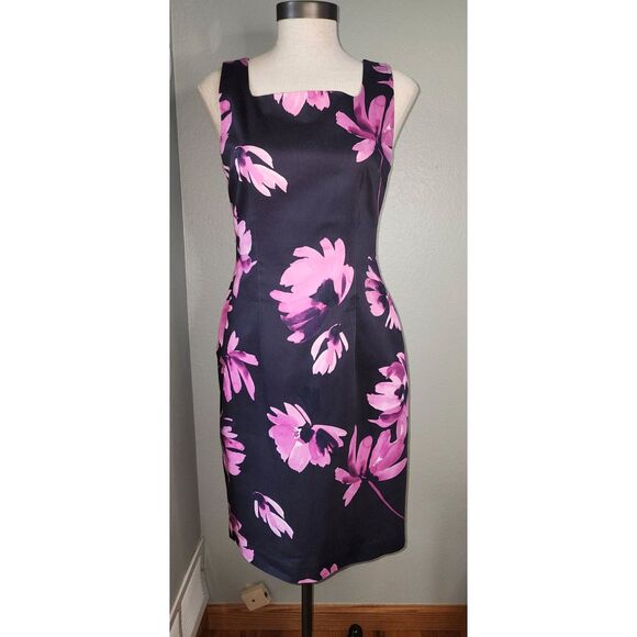 HOBBS London Navy & Pink Floral Dress Suit Jacket Set Sz 6 - Picture 4 of 10